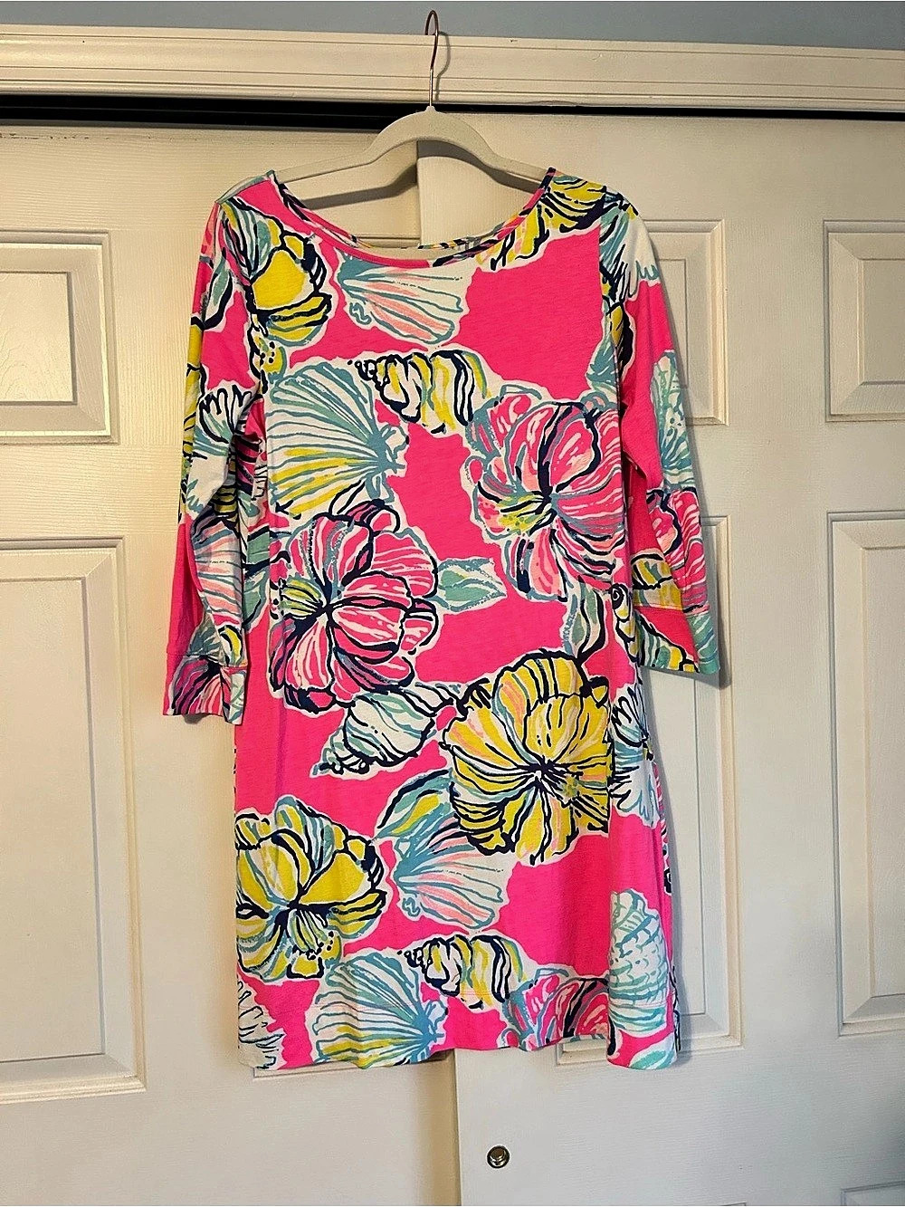 Lilly Pulitzer Marlowe Dress in "Swept by the Tides" print, like new, large